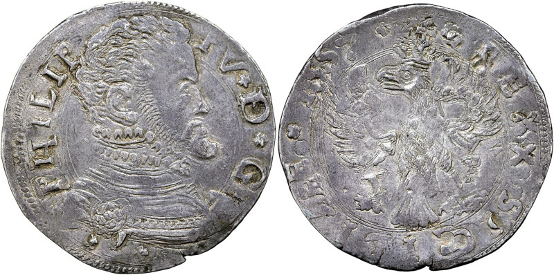 MESSINA - Filippo II (1556-1598) - 4 Tarì 1557 MIR 317/2 AG gr 11,73 11,73g 33,9...
