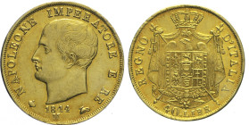 MILANO - Napoleone I Re d’Italia (1805-1814) 40 lire 1814 Milano Gig 82A AU Oro gr 12,91 12,91g 25,93mm
SPL