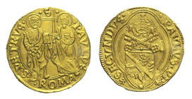 Stato Pontificio - Paolo II (1464 - 1471) Ducato - Roma Munt. 16 AU Oro gr 3,53 21,65mm
SPL