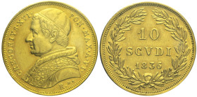 Stato Pontificio Roma - Gregorio XVI (1831-1846) 10 scudi 1836 AN VI Roma Gig. 6 NC AU Oro Periziata Gianfranco Erpini qSPL 28mm
qSPL