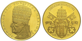 Città del Vaticano - Giovanni XXIII (1958-1963) Medaglia in oro da 10 Ducati AU gr 34,8 Tit 980/1000 39,64mm
FDC