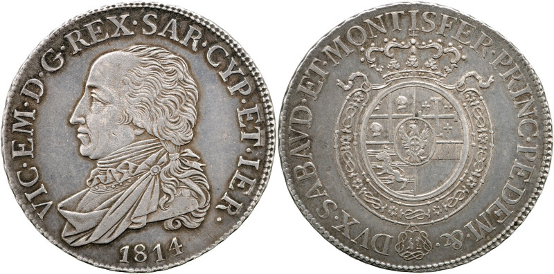 REGNO DI SARDEGNA Vittorio Emanuele I (1802-1821) Mezzo Scudo 1814 Gig. 3 RR AG ...