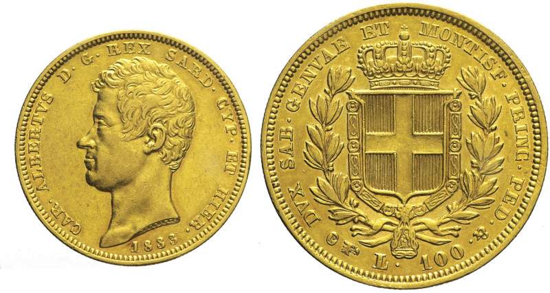 REGNO DI SARDEGNA Carlo Alberto (1831-1849) 100 Lire 1833 Torino Gig. 3 NC AU Or...