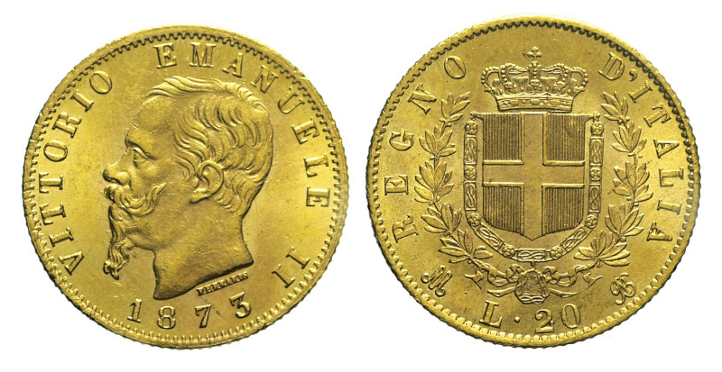 REGNO D'ITALIA Vittorio Emanuele II (1861-1878) 20 Lire 1873 Milano Gig 18 AU Or...
