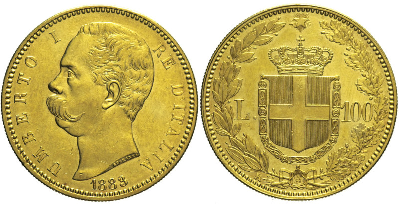 REGNO D'ITALIA Umberto I (1878-1900) 100 Lire 1883 Roma Gig 3 R AU Oro gr 32,30 ...
