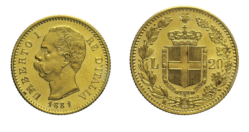 REGNO D'ITALIA Umberto I (1878-1900) 20 Lire 1881 Gig 11 AU Oro gr 6,45 21mm
FD...