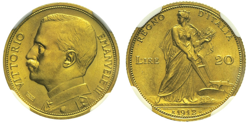 REGNO D'ITALIA Vittorio Emanuele III (1900-1943) 20 Lire 1912 Gig 31 R AU Oro In...