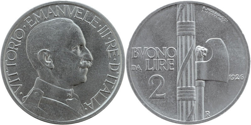 REGNO D'ITALIA Vittorio Emanuele III (1900-1943) Buono da 2 Lire 1926 Gig 108 R ...