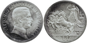 REGNO D'ITALIA Vittorio Emanuele III (1900-1943) Lira 1916 Gig 138 R AG Periziata Gianfranco Erpini FDC Assoluto 23mm
FDC