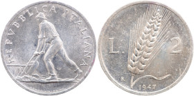 REPUBBLICA ITALIANA 2 lire 1947 Gig325 RRR It minime corrosioni marginali 24,1mm
qSPL