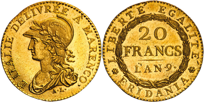 20 Franchi L’AN 9 Torino (A’ MARENCO) - Mont.6, Varesi1; AU R. In slab NGC MS64+...