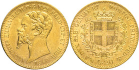 20 Lire 1860 Genova - Mont. 25, Varesi 92; Au 6,45g 21mm
SPL