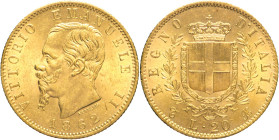 20 Lire 1862 Torino - Mont. 132, Varesi 99; Au Ottima moneta con lustro di conio 6,45g 21mm
FDC