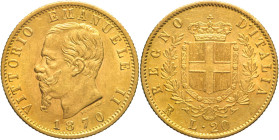 20 Lire 1870 Roma - Mont. 141, Varesi 108; Au R3 6,45g 21mm
SPL/FDC