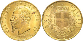 20 Lire 1875 Roma - Mont. 148, Varesi 115; Au R 6,45g 21mm
QFDC