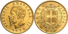 20 Lire 1878 Roma - Mont. 152, Varesi 118; Au 6,45g 21mm
SPL+