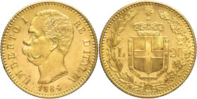 20 Lire 1884 - Mont. 20, Varesi 124; Au R2 Ottimo esemplare! 6,45g 21mm
qFDC