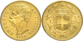 20 Lire 1886 - Mont. 22, Varesi 126; Au R 6,45g 21mm
qFDC