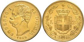 20 Lire 1888 - Mont. 23, Varesi 127; Au 6,45g 21mm
qFDC