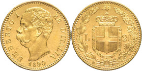 20 Lire 1890 - Mont. 25, Varesi 129; Au 6,45g 21mm
FDC