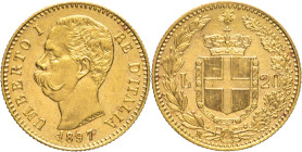 20 Lire 1897 - Mont. 31, Varesi 132; Au 6,45g 21mm
qFDC