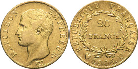 20 Franchi 1806 Torino - Mont. 22, Varesi 145; Au R Bel rovescio dai fondi lucenti 6,45g 21mm
BB/qSPL