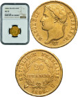 20 Franchi 1808 Torino - Mont. 24, Varesi 147; Au R5 In slab NGC AU55. Cert. n. 6771615008 TOP POP NGC! Moneta rarissima, ancora di più in questa qual...