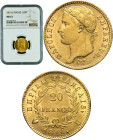 20 Franchi 1811 Torino - Mont. 27, Varesi 150; Au R In Slab NGC MS61. Cert n. 6771610012; Molto rara in questa conservazione. Moneta non circolata con...