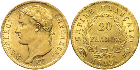 20 Franchi 1813 Roma - Mont. 76, Varesi 153; Au R4 In slab NGC MS62. Cert. n. 6771610013 TOP POP NGC! Questa moneta è di gran lunga il miglior esempla...