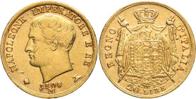 20 Lire 1808 Milano - Mont. 205, Varesi 156; Au II Tipo 6,45g 21mm
BB/SPL