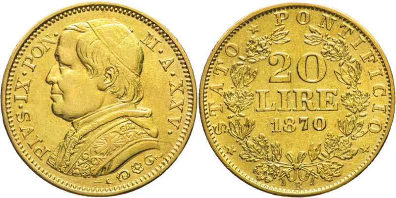 20 Lire 1870 Anno XXV - Mont. 354, Varesi 182; Au R Tracce di pulitura 6,45g 21m...