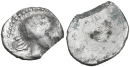 Greek Italy. Etruria, Populonia. AR 2½ Units, 3rd century BC. Obv. Young male head right; behind, IIC. Rev. Blank. Vecchi EC 96; HN Italy 175. AR. 0.7...