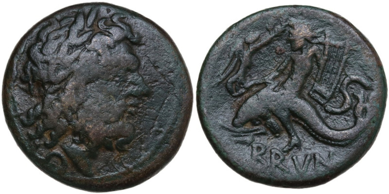 Greek Italy. Southern Apulia, Brundisium. AE Semis, Semuncial standard, 2nd cent...