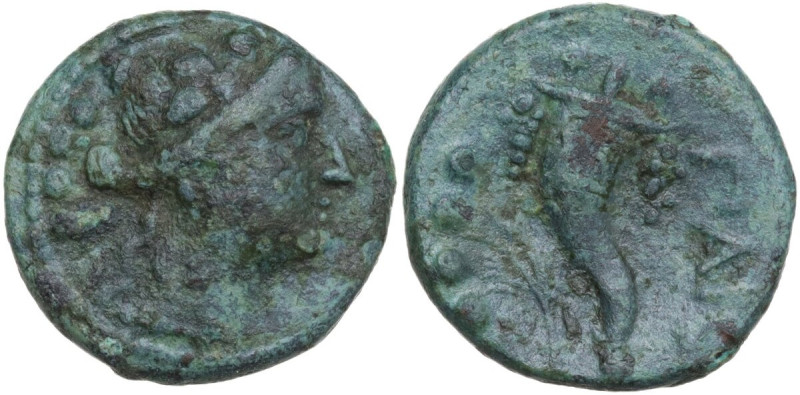 Greek Italy. Northern Lucania, Poseidonia-Paestum. AE Triens, c. 264-241 BC. Obv...