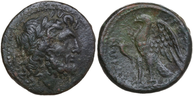 Greek Italy. Bruttium, The Brettii. AE Unit, 214-211 BC. Obv. Laureate head of Z...