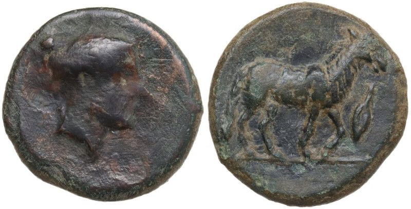 Sicily. Eryx. AE Onkia, c. 400-340 BC. Obv. Female head (Aphrodite?) right. Rev....