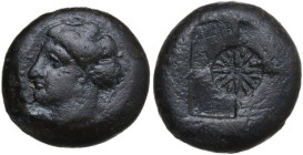 Sicily. Syracuse. Second Democracy (466-405 BC). AE Hemilitron, c. 415 BC. Obv. Head of Arethusa left. Rev. Incuse square with four fields, in the cen...