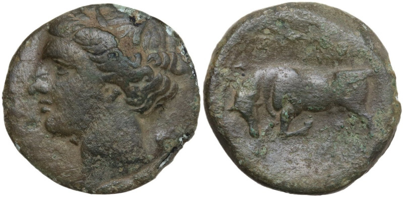 Sicily. Syracuse. Agathokles (317-289 BC). AE, c. 317-310 BC. Obv. Head of Kore ...