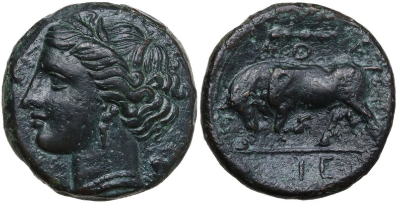 Sicily. Syracuse. Hieron II (275-215 BC). AE 18.5 mm, c. 275-269 BC. Obv. [ΣYPAK...