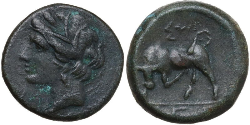 Sicily. Syracuse. Hieron II (274-215 BC). AE Eighth Chalkon(?), c. 263-241 BC. O...