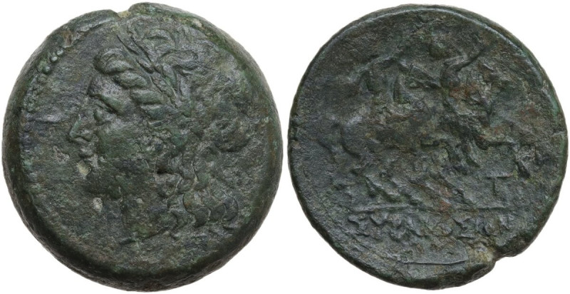 Sicily. Syracuse. Fifth Democracy (214-212 BC.). AE 21.50 mm. Obv. Laureate head...