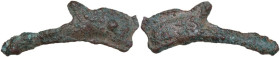 Continental Greece. Skythia, Olbia. AE Cast dolphin, late 5th-4th century BC. SNG Cop. 72. SNG BM Black Sea 361. AE. 2.15 g. 34.00 mm. VF.