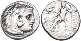 Continental Greece. Kings of Macedon. Philip III Arrhidaios (323-317 BC). AR Drachm in the name and style of Alexander the Great, Sardis mint, 322-318...