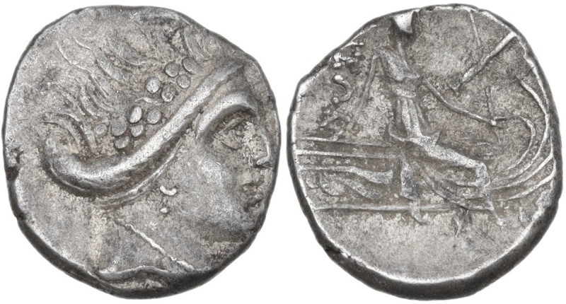 Continental Greece. Euboia, Histiaia. AR Tetrobol, c. 338-304 BC. Obv. Head of n...