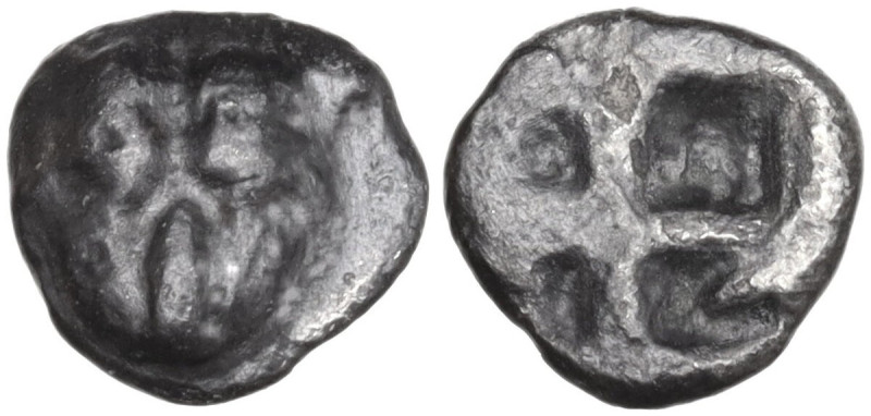 Greek Asia. Cimmerian Bosporos, Pantikapaion. AR Obol, c. 480-470 BC. Obv. Facin...