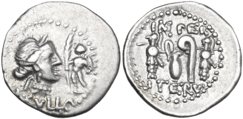 L. Sulla. AR Denarius, mint moving with Sulla, 84-83 BC. Obv. Diademed head of V...