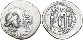 L. Sulla. AR Denarius, mint moving with Sulla, 84-83 BC. Obv. Diademed head of Venus right; on right, Cupid holding palm branch; below, L·SVLLA. Rev. ...