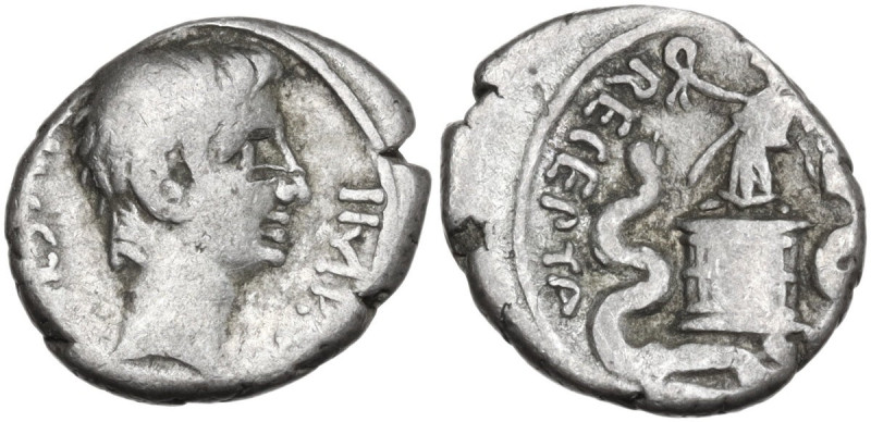 Augustus (27 BC - 14 AD). AR Quinarius, uncertain mint in Asia Minor, 29-26 BC. ...