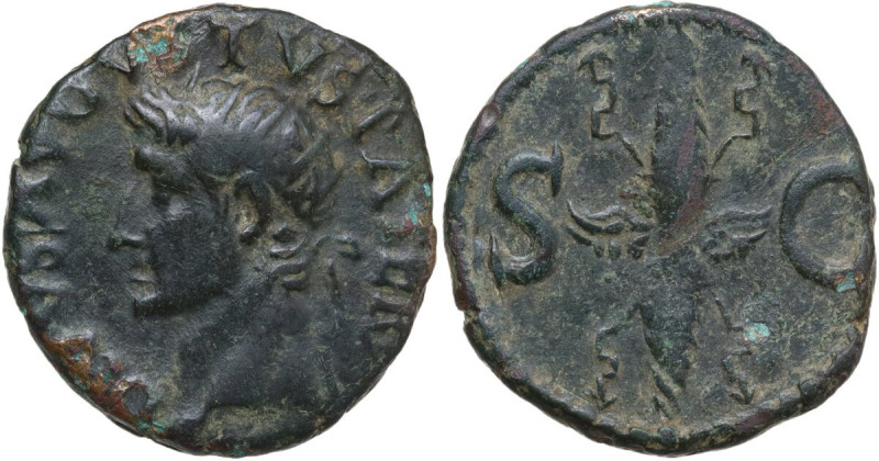 Divus Augustus (died 14 AD). AE As, struck under Tiberius, 34-37. Obv. Head of A...