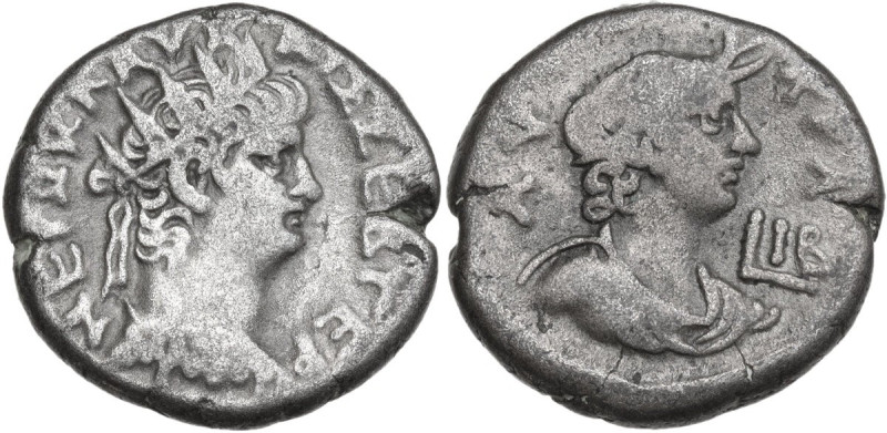Nero (54-68). AR Tetradrachm, Alexandria mint (Egypt), dated RY 12 (65-66). Obv....